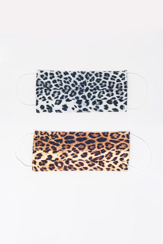 Q2 2 PACK Leopard Mix Print Mask