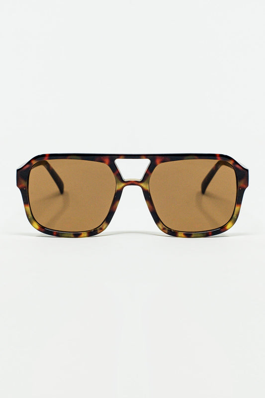 Q2 70´s Aviator Sunglasses In Tortoise Shell