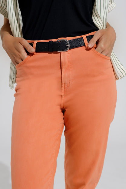 Ankle skinny Basic Jeans in orange