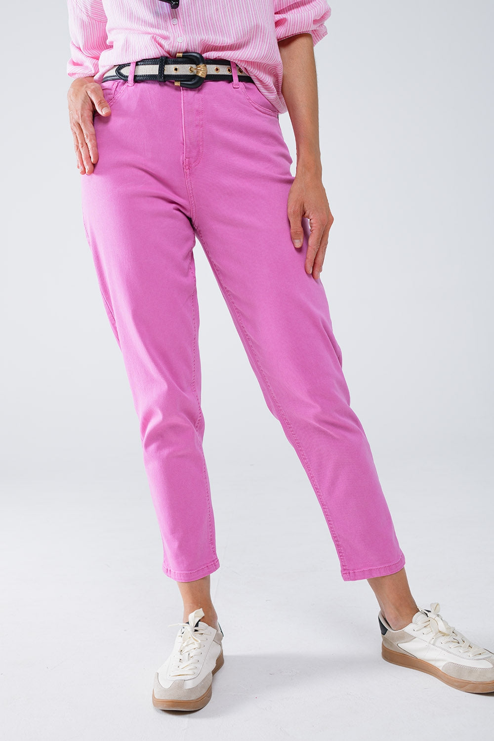 Ankle skinny Basic Jeans in pink