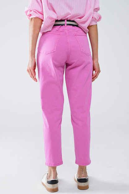 Ankle skinny Basic Jeans in pink