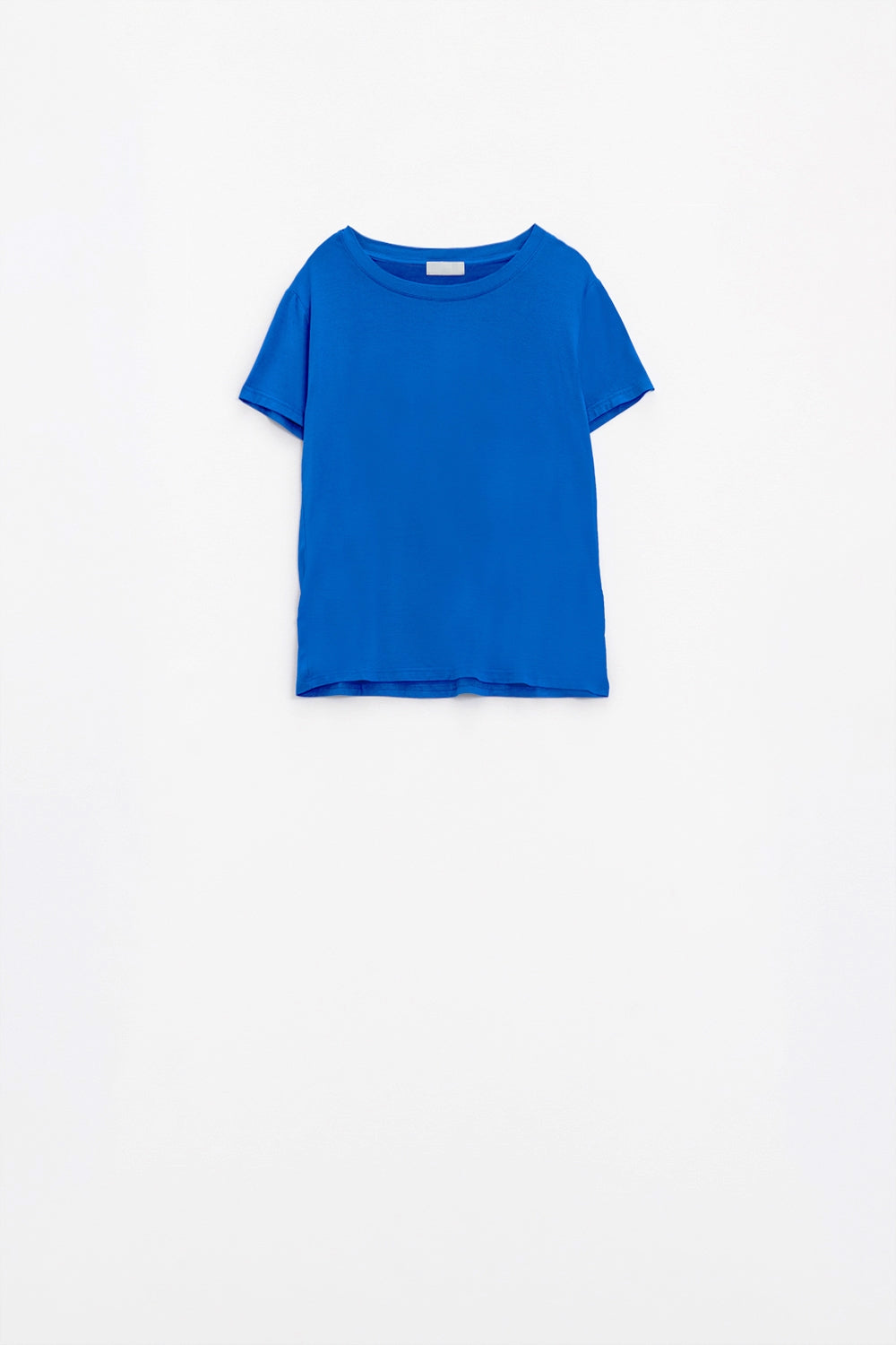 Basic Blue Crew Neck viscose T-shirt