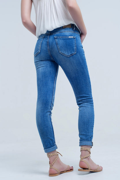 Basic  jeans pants with pockets