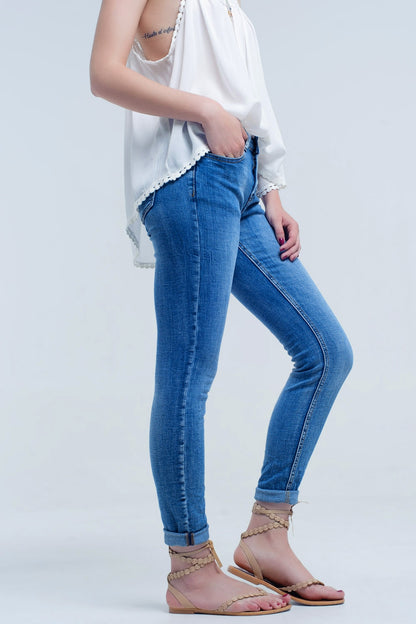 Basic  jeans pants with pockets