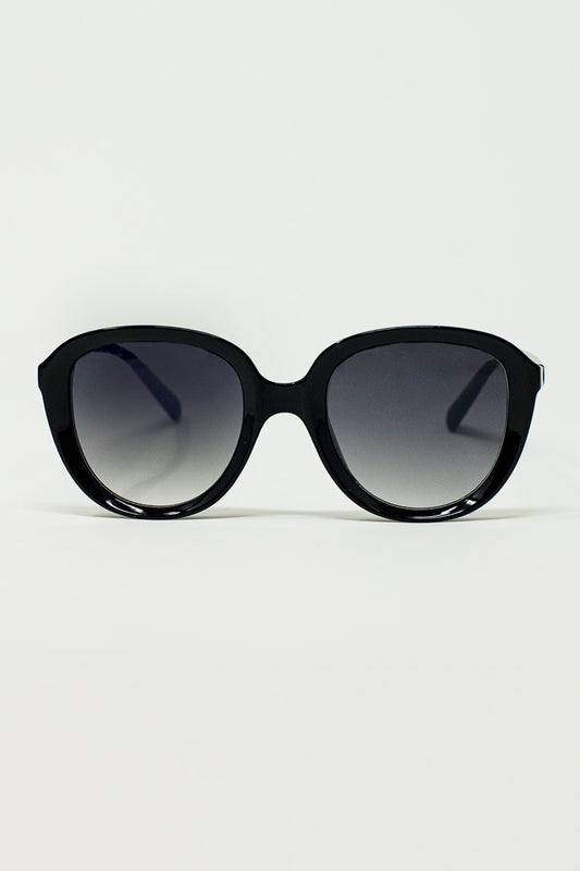 Q2 Big Round Sunglasses In Black