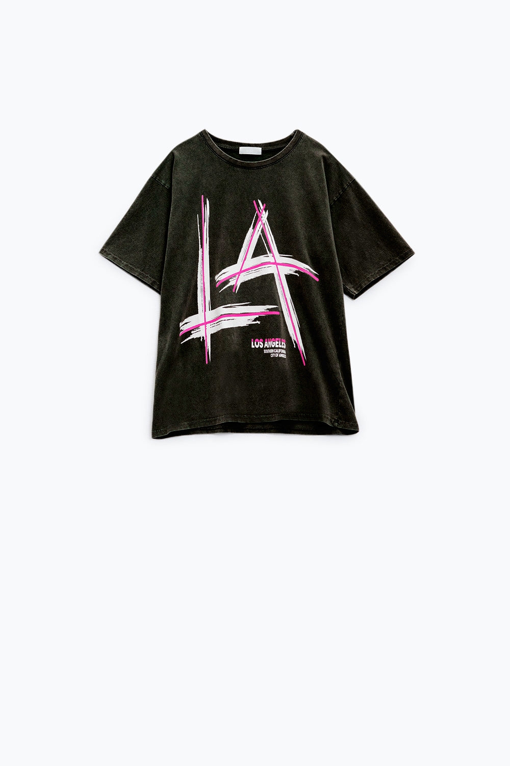 Black Relaxed t-shirt printed LA Los Angeles logo