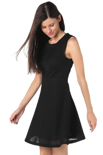 Black skater dress with cut-out back