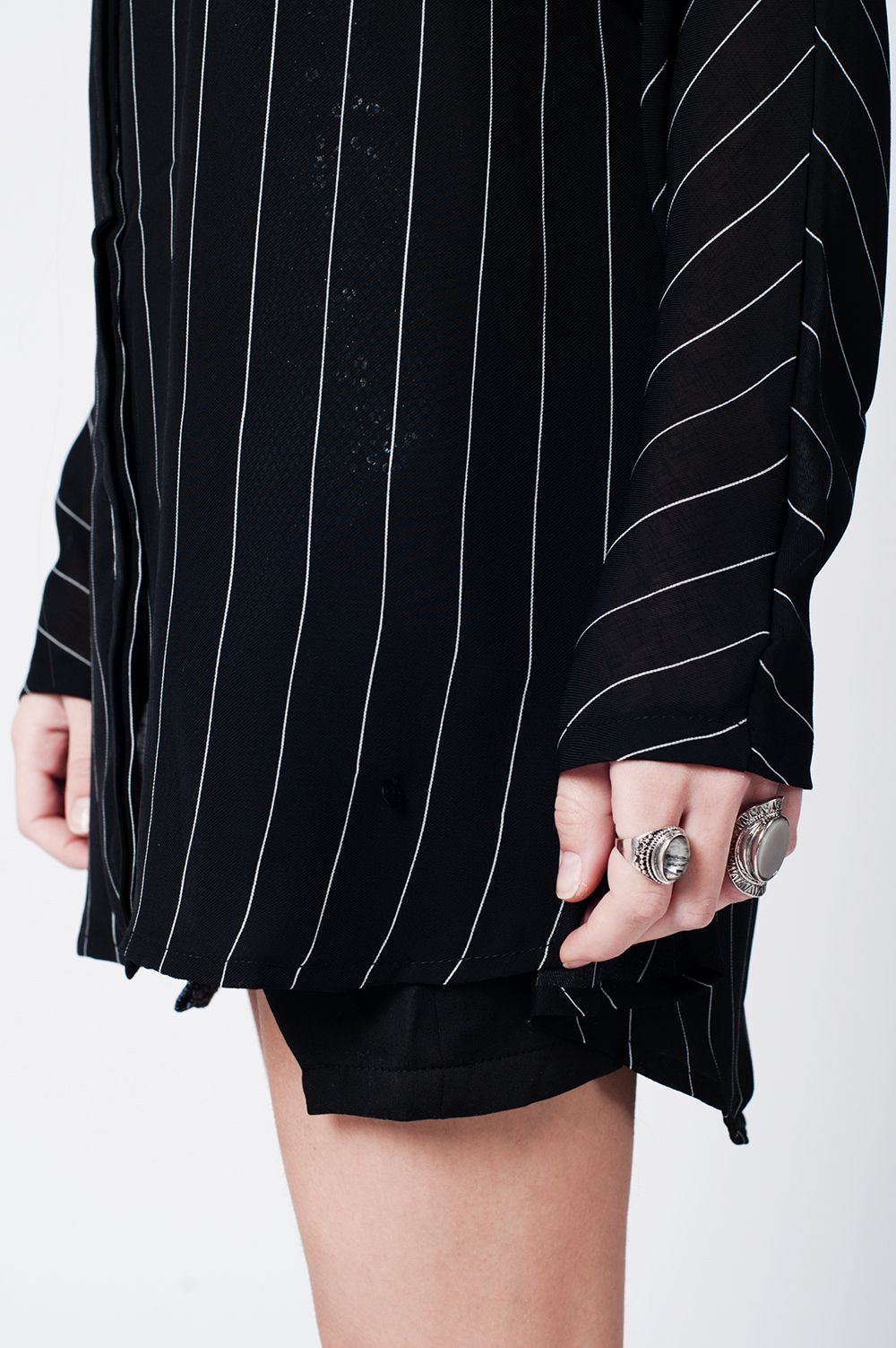 Black stripe long shirt