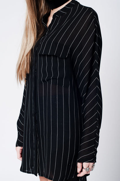 Black stripe long shirt