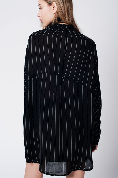 Black stripe long shirt