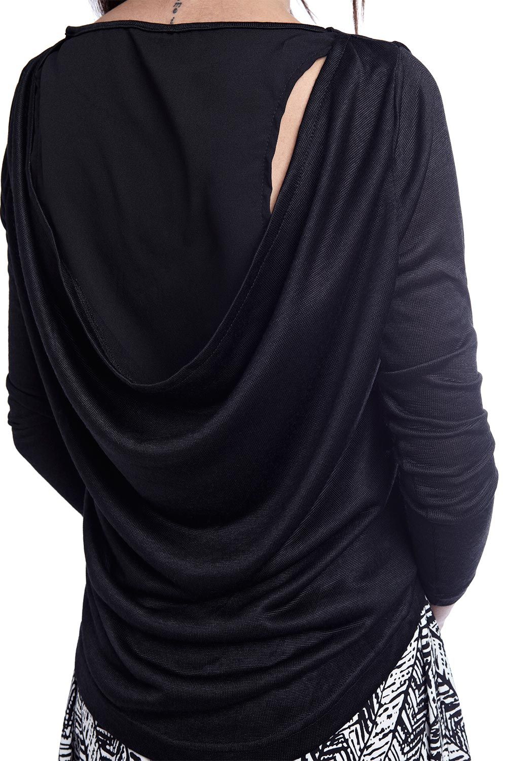 Black sweater with chiffon back