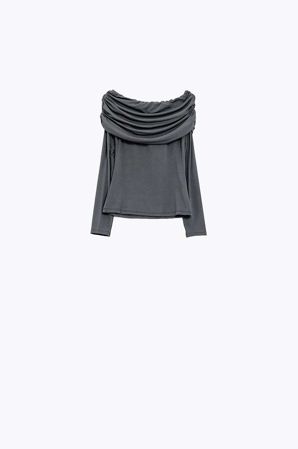 Bodycon Off Shoulder Top In Grey