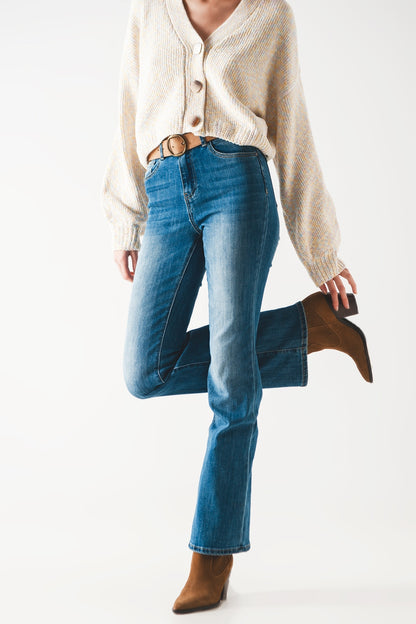 Bootcut flared high waisted jeans