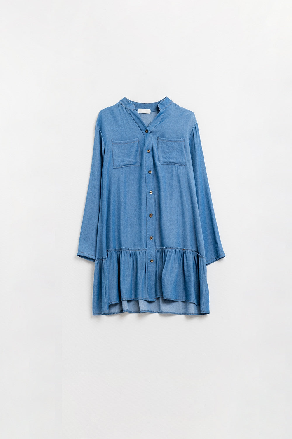 Q2 Buttoned denim dress with pockets