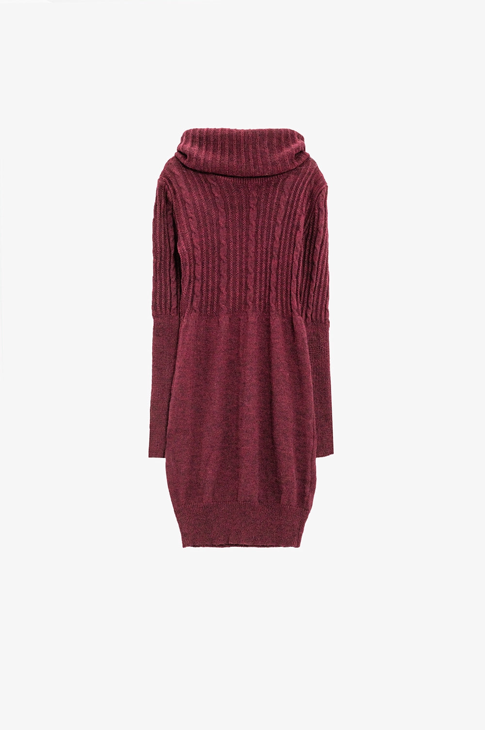 Q2 Cable Knit Midi Dress In The Color Red