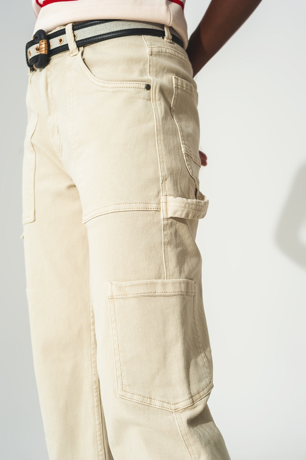 Cargo pants in beige