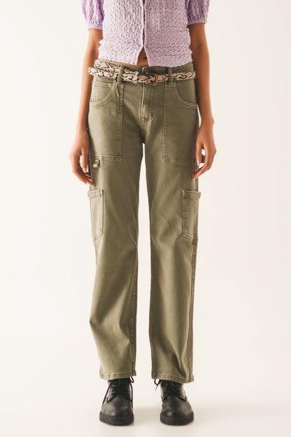 Cargo pants in khaki