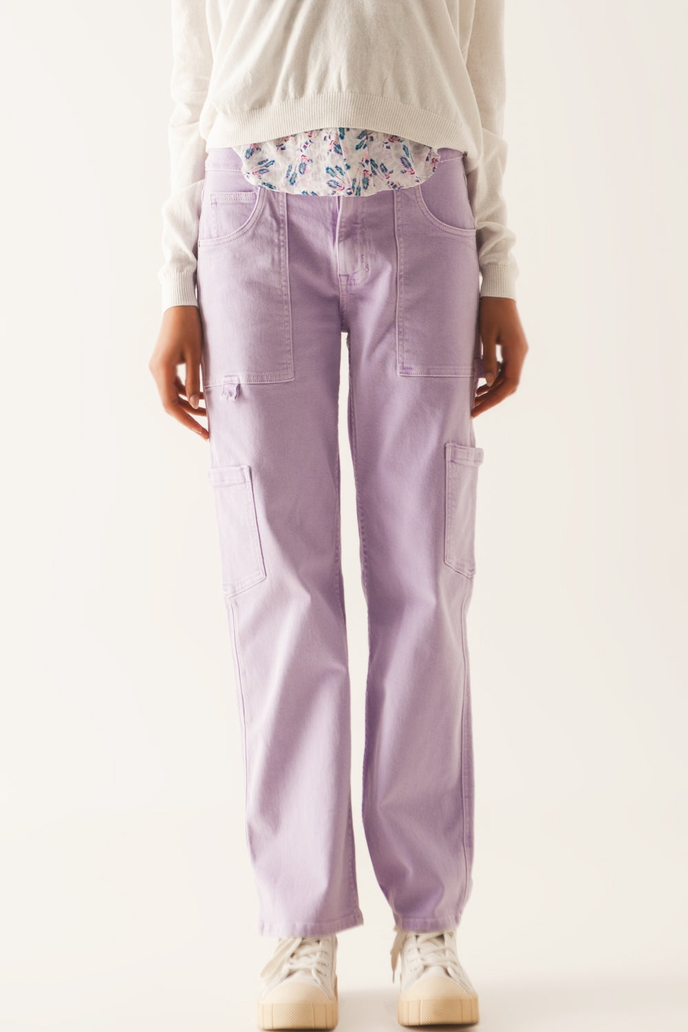 Cargo pants in purple