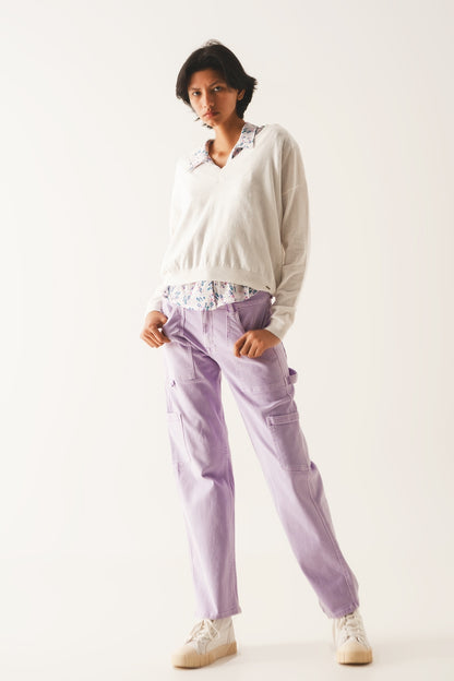 Cargo pants in purple