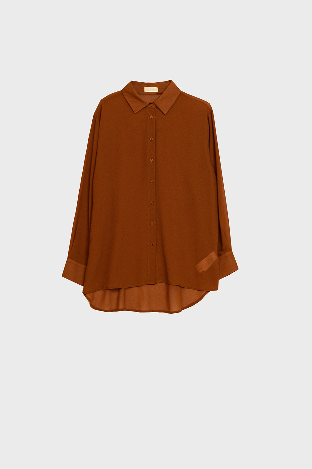 Chiffon shirt in camel color