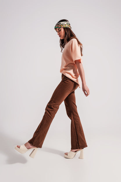 Chocolate flared jeans