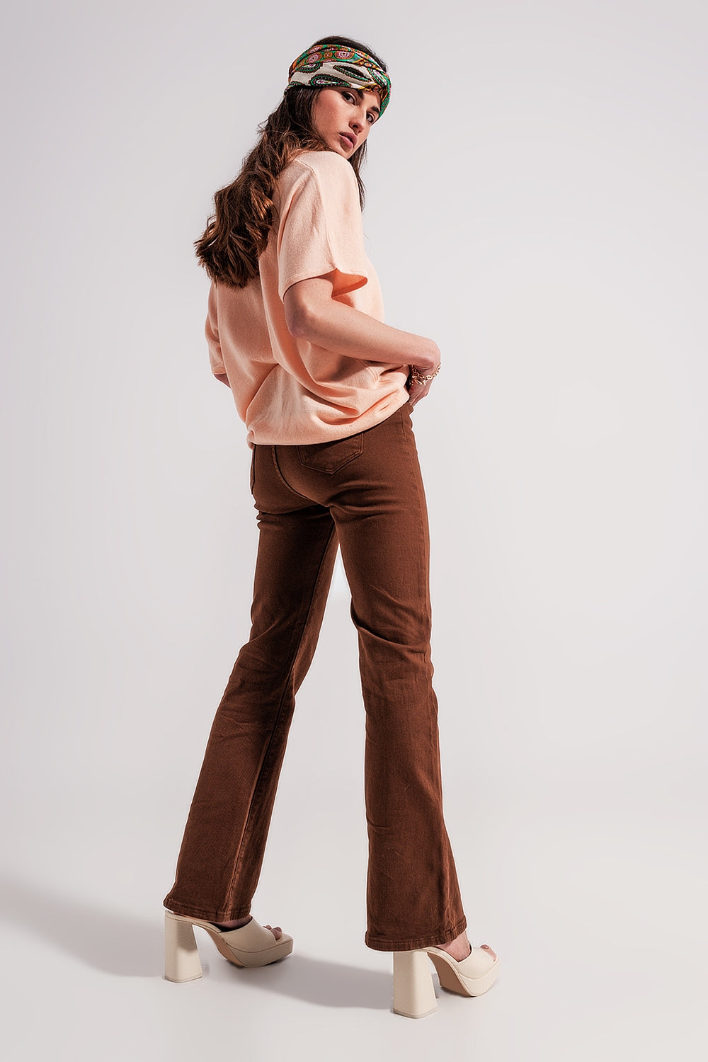 Chocolate flared jeans