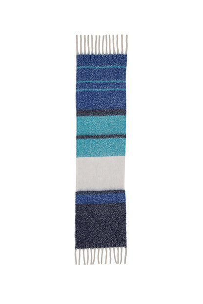 Chunky scarf with stripes in blue