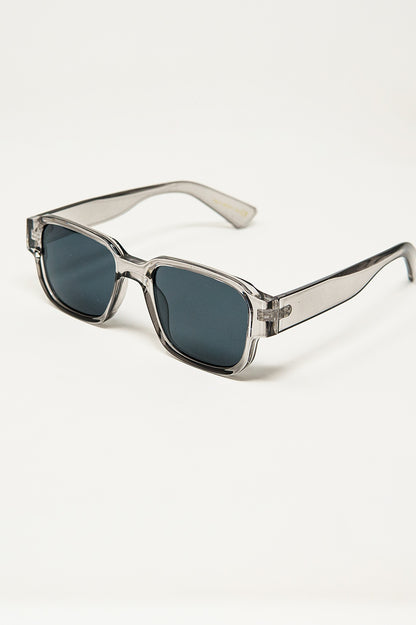 Chunky Square Sunglasses In Crystal Grey