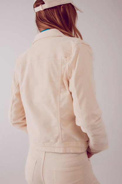 Cord jacket in beige