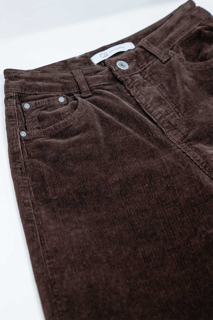 cord pants in dark brown