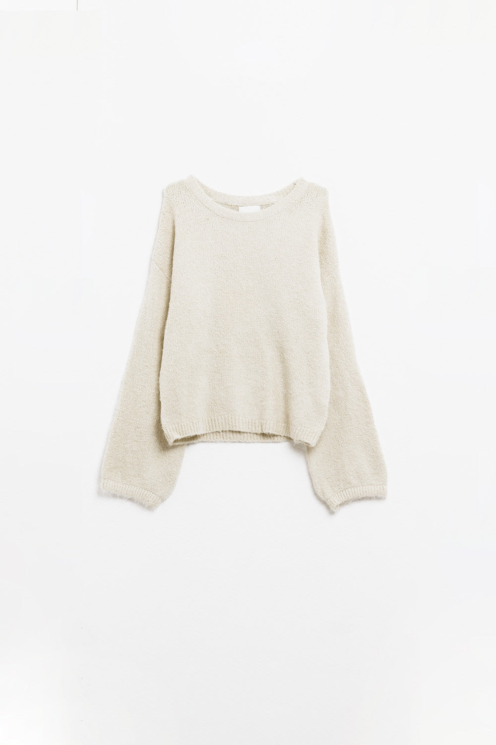 Q2 Cozy Balloon Sleeve Jumper in Cream