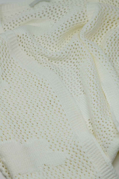 Crochet Cardigan With Knitted Clouds In White