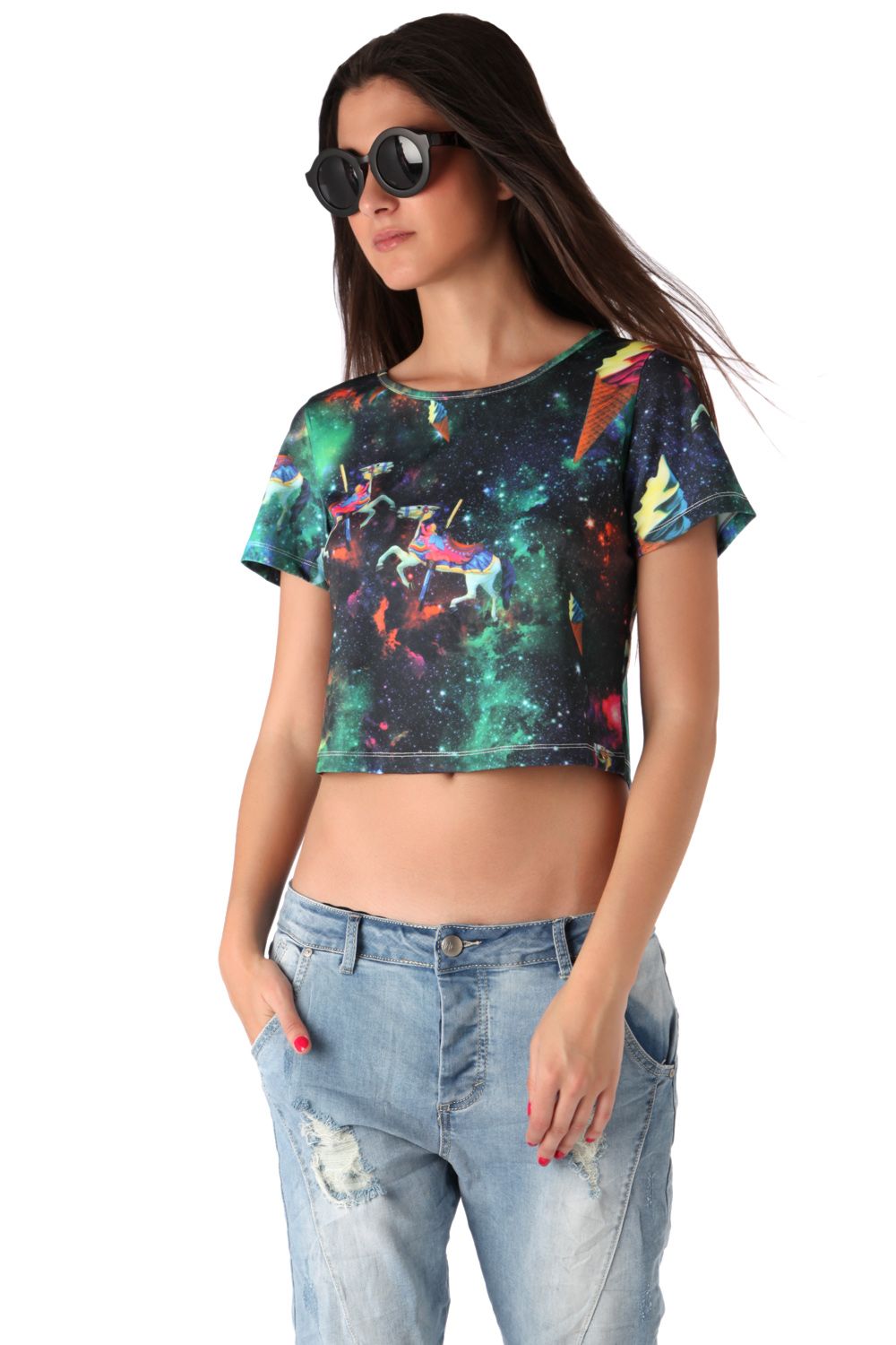 Q2 Crop top with illustrated print