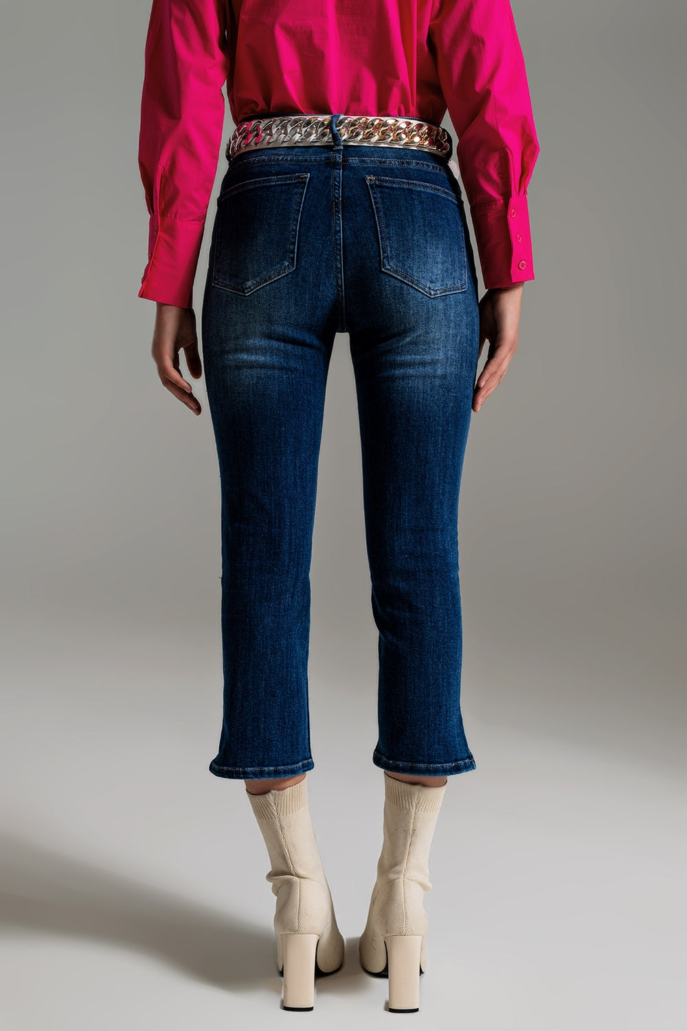 cropped skinny jeans with dark wash