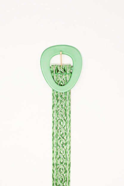 Crystal Embellished Belt in Green