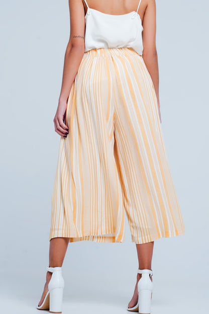 Culottes in yellow stripe