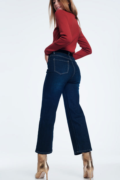 Dark blue mom jeans