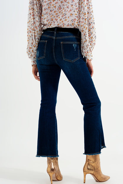 dark denim flared jeans