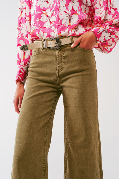 Flare Jeans in Khaki