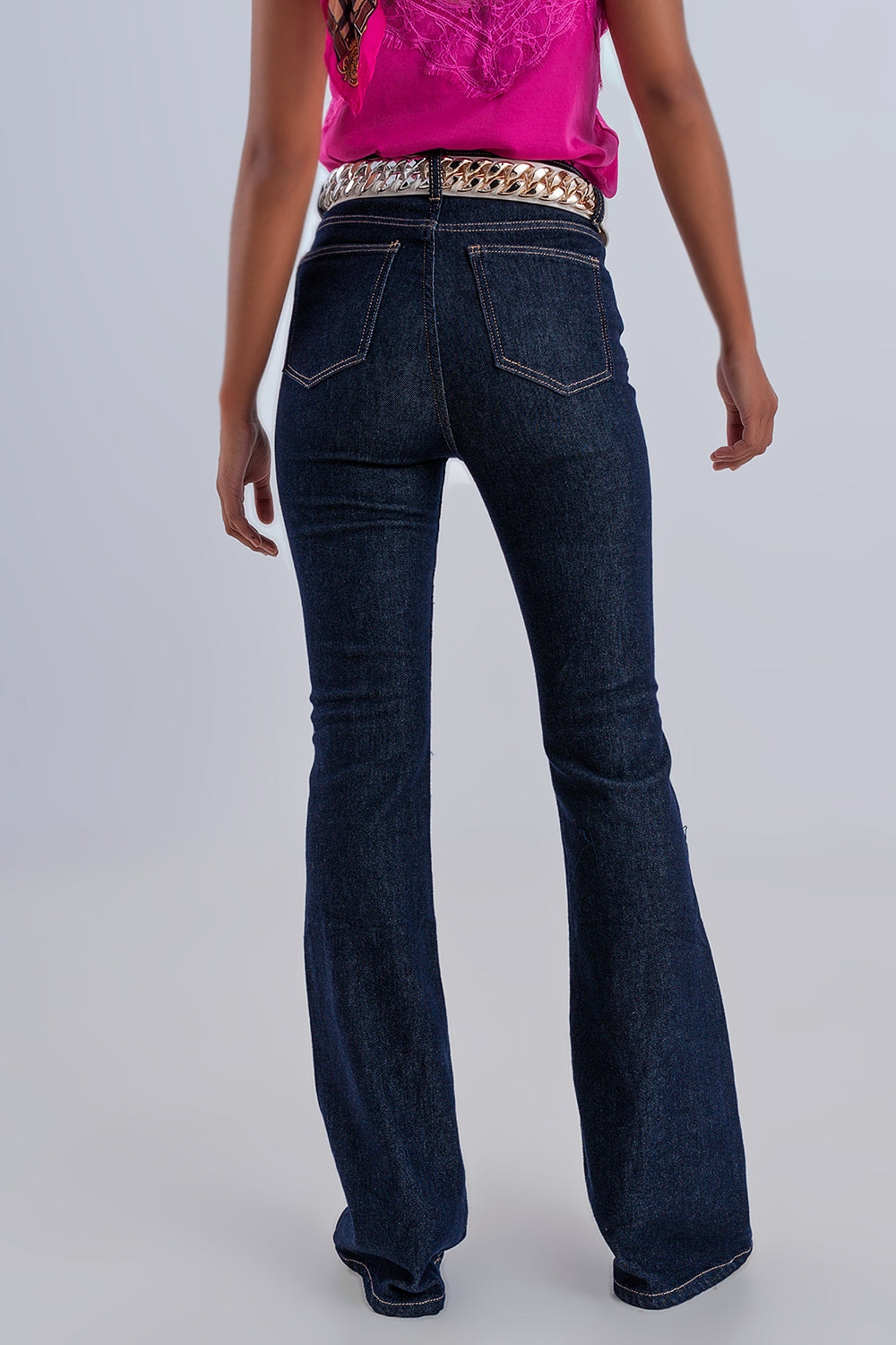 Flare sky high jeans in dark wash