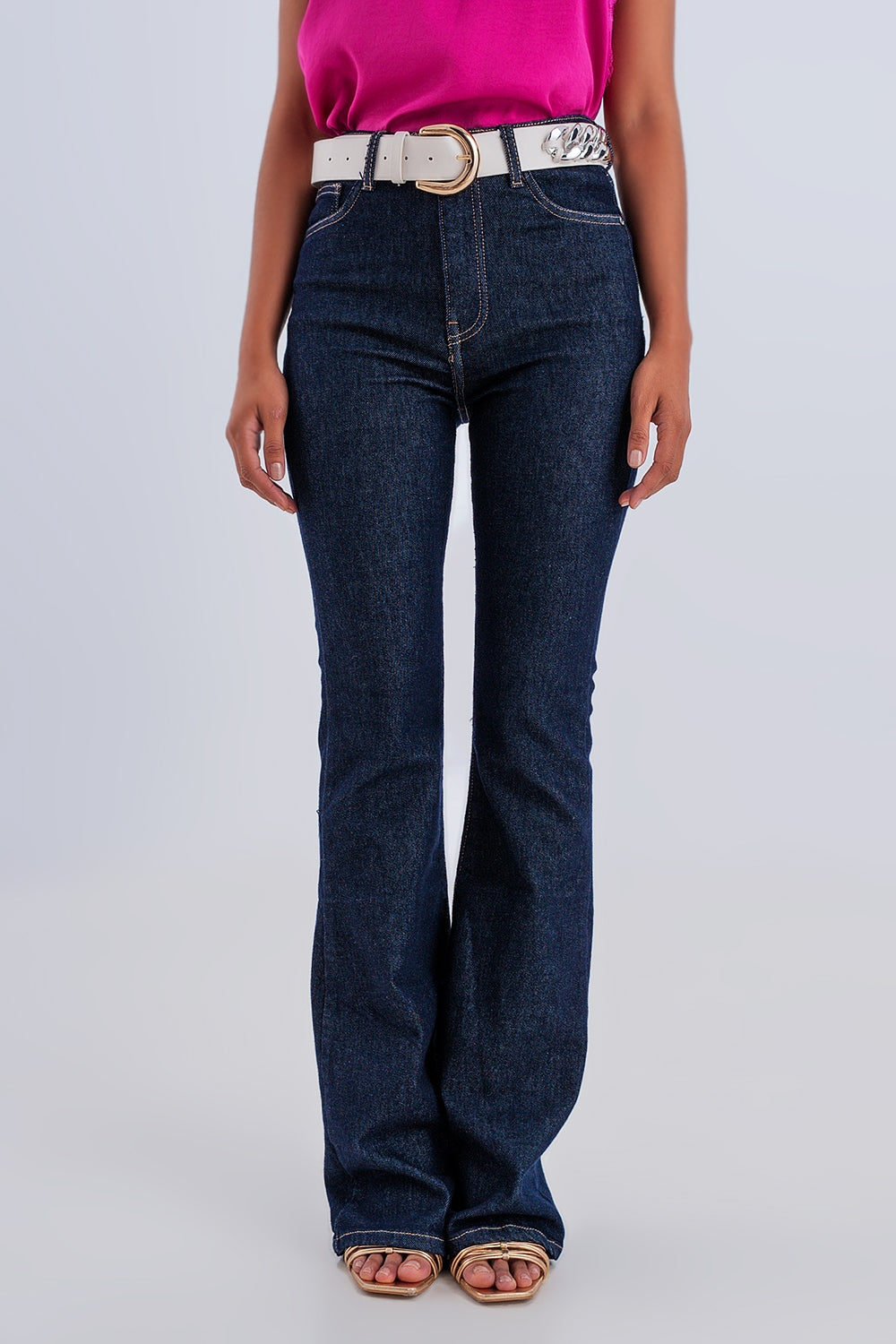 Flare sky high jeans in dark wash