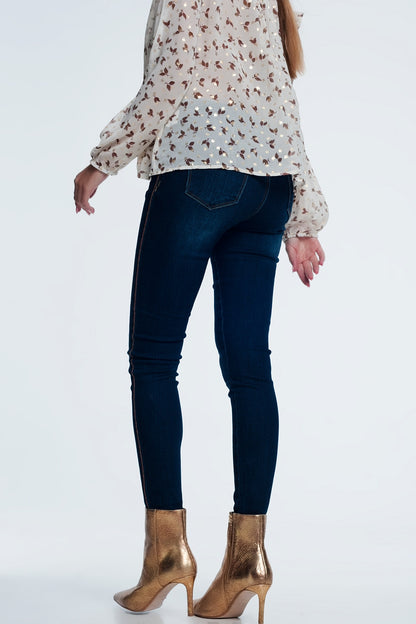 Gold side detail jeans