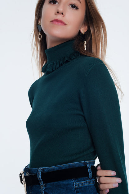 Q2 Green turtleneck sweatshirt