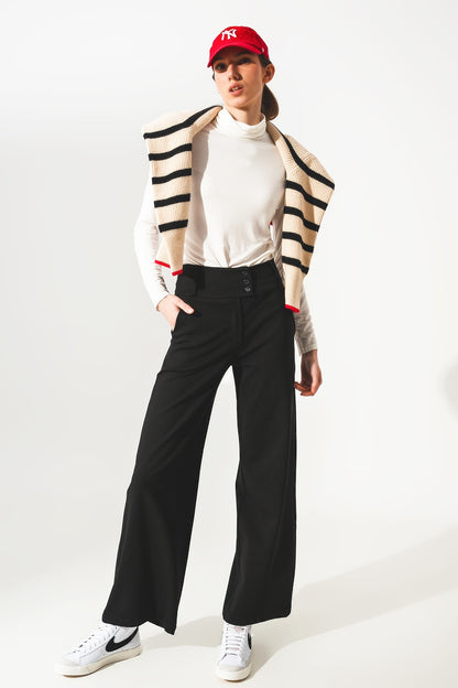 High neck long sleeve top in cream modal