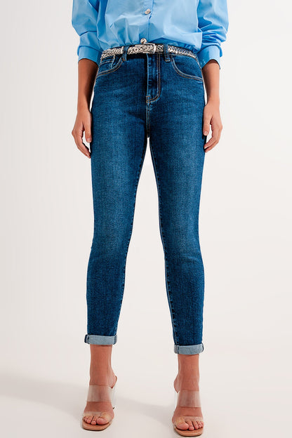 High rise skinny jeans in darkwash