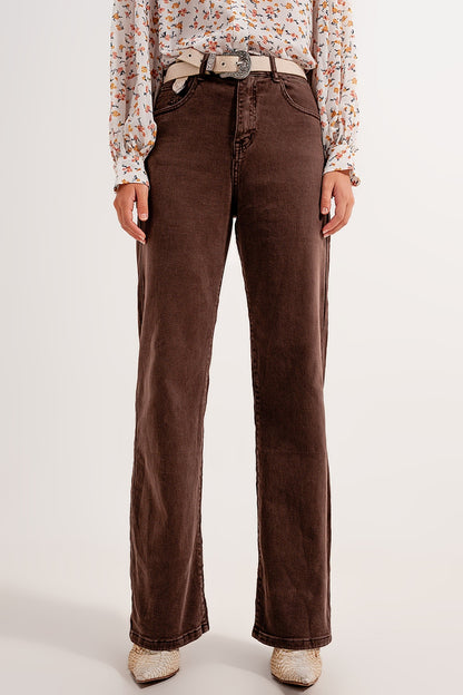 High rise slouchy mom jeans in chocolate