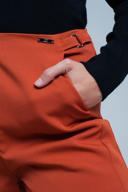 High waist orange shorts