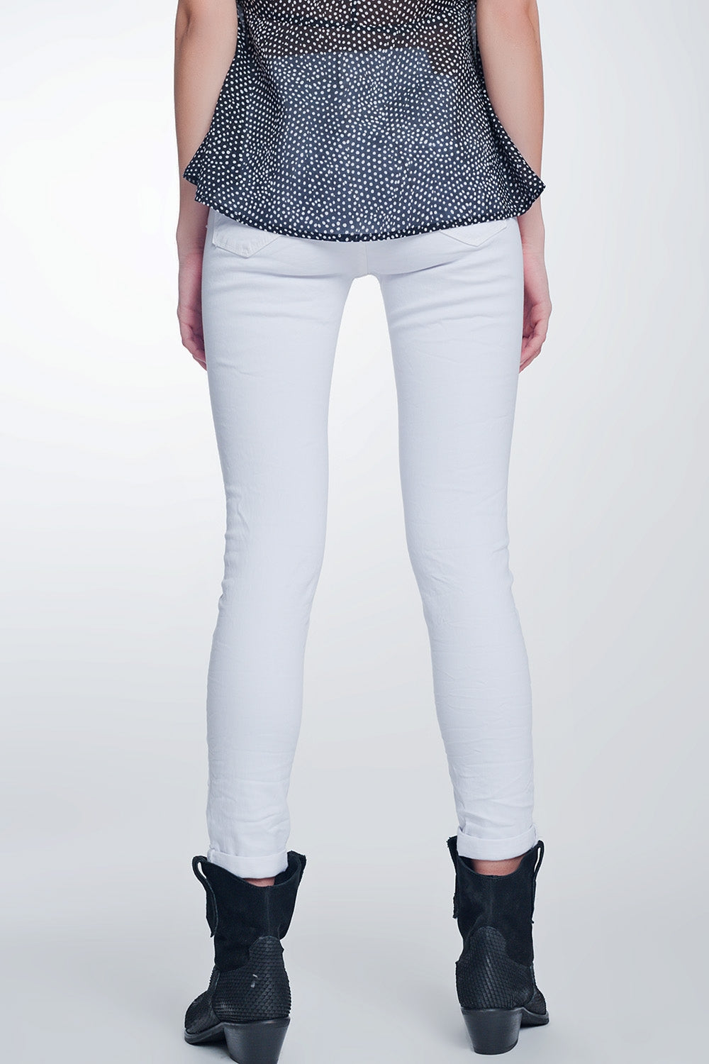 High waisted super skinny pants in white