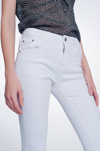 High waisted super skinny pants in white