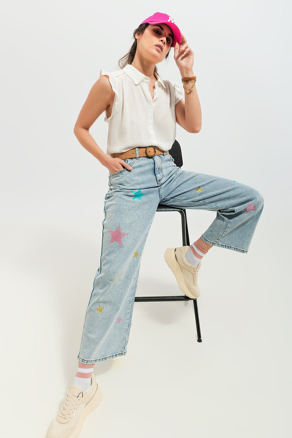 Q2 Jeans with star print